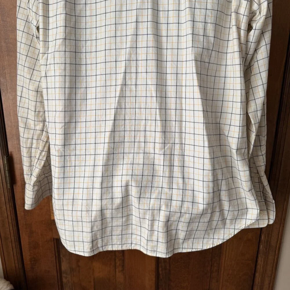Polo Ralph Lauren Ivory w/Black & Yellow Windowpane Plaid Lightweight Flannel